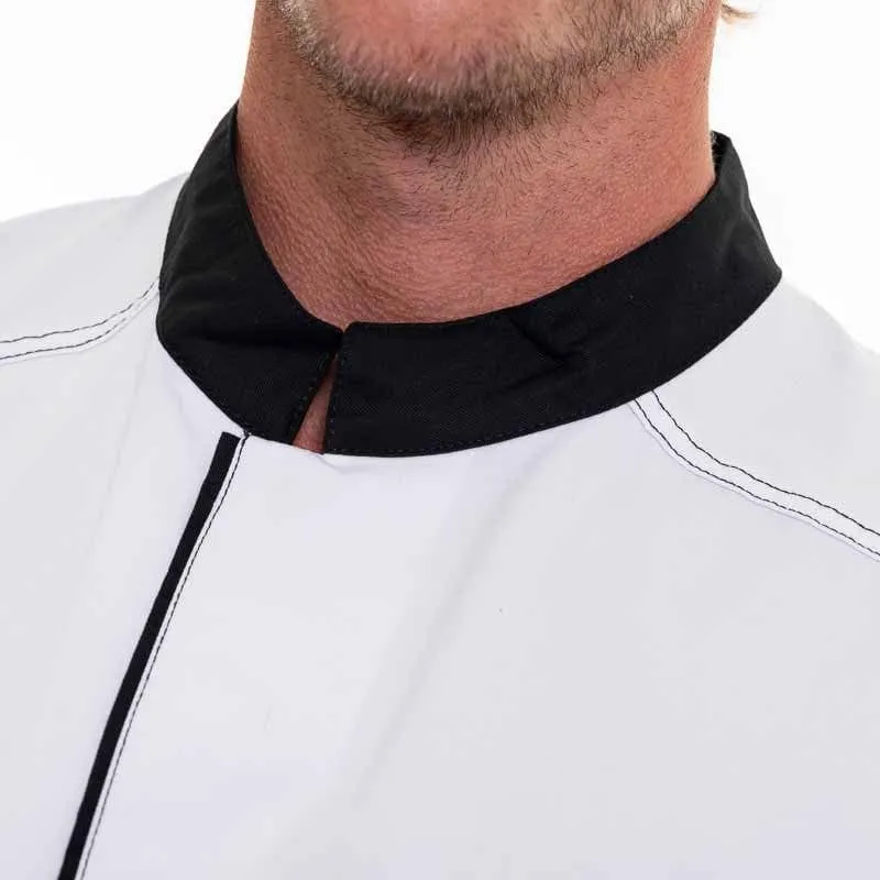 ABAX White and Black Short Sleeve Kitchen Coat - ROBUR