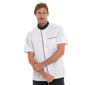 ABAX White and Black Short Sleeve Kitchen Coat - ROBUR