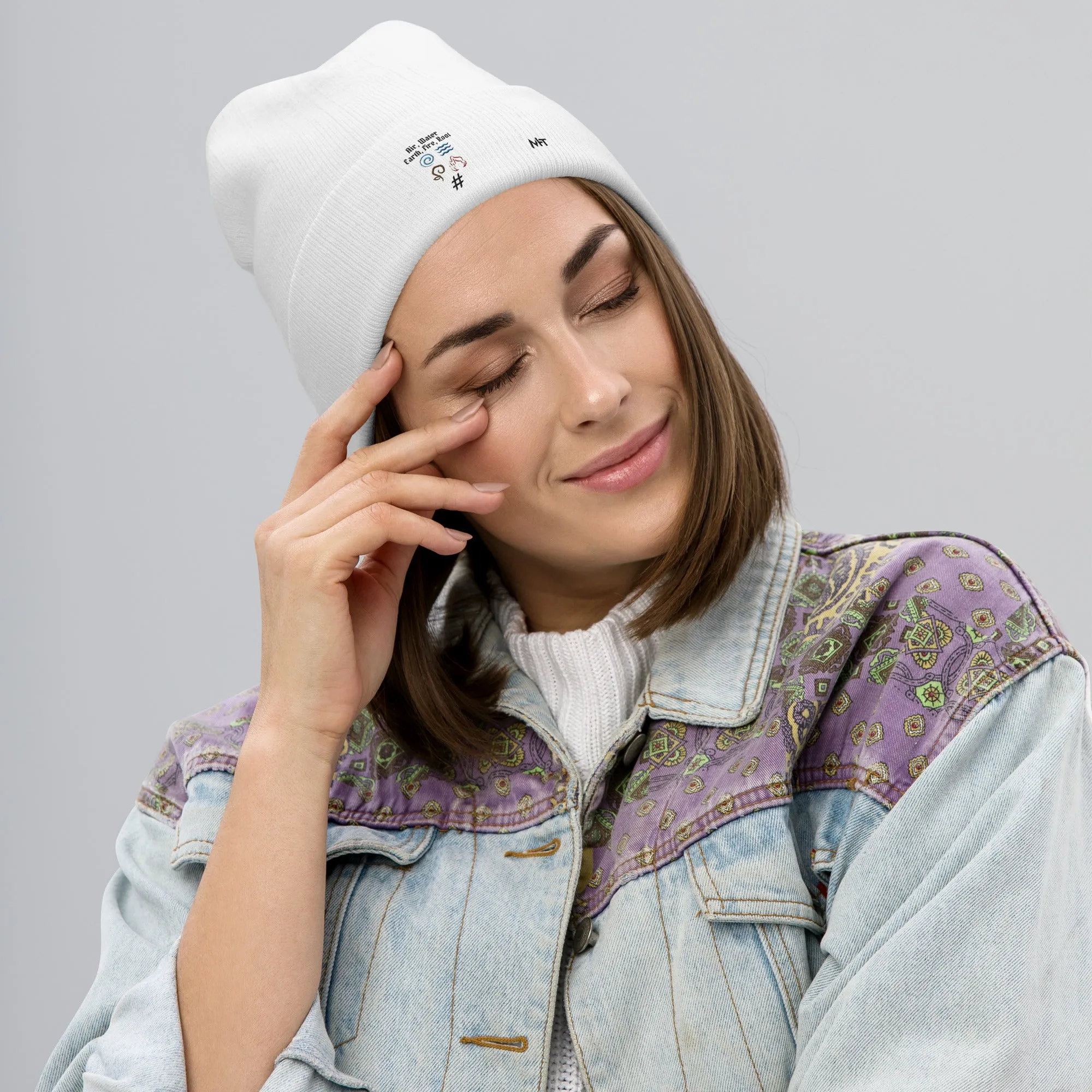 Air, Water, Earth, Fire, Root - Embroidered Beanie