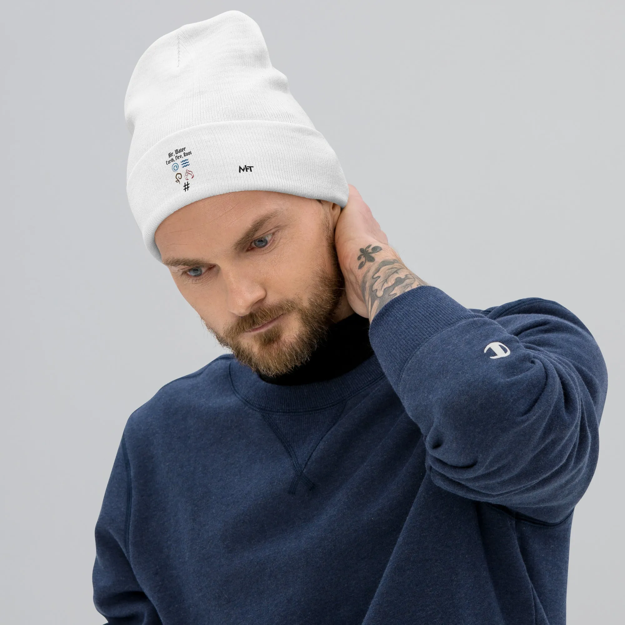 Air, Water, Earth, Fire, Root - Embroidered Beanie