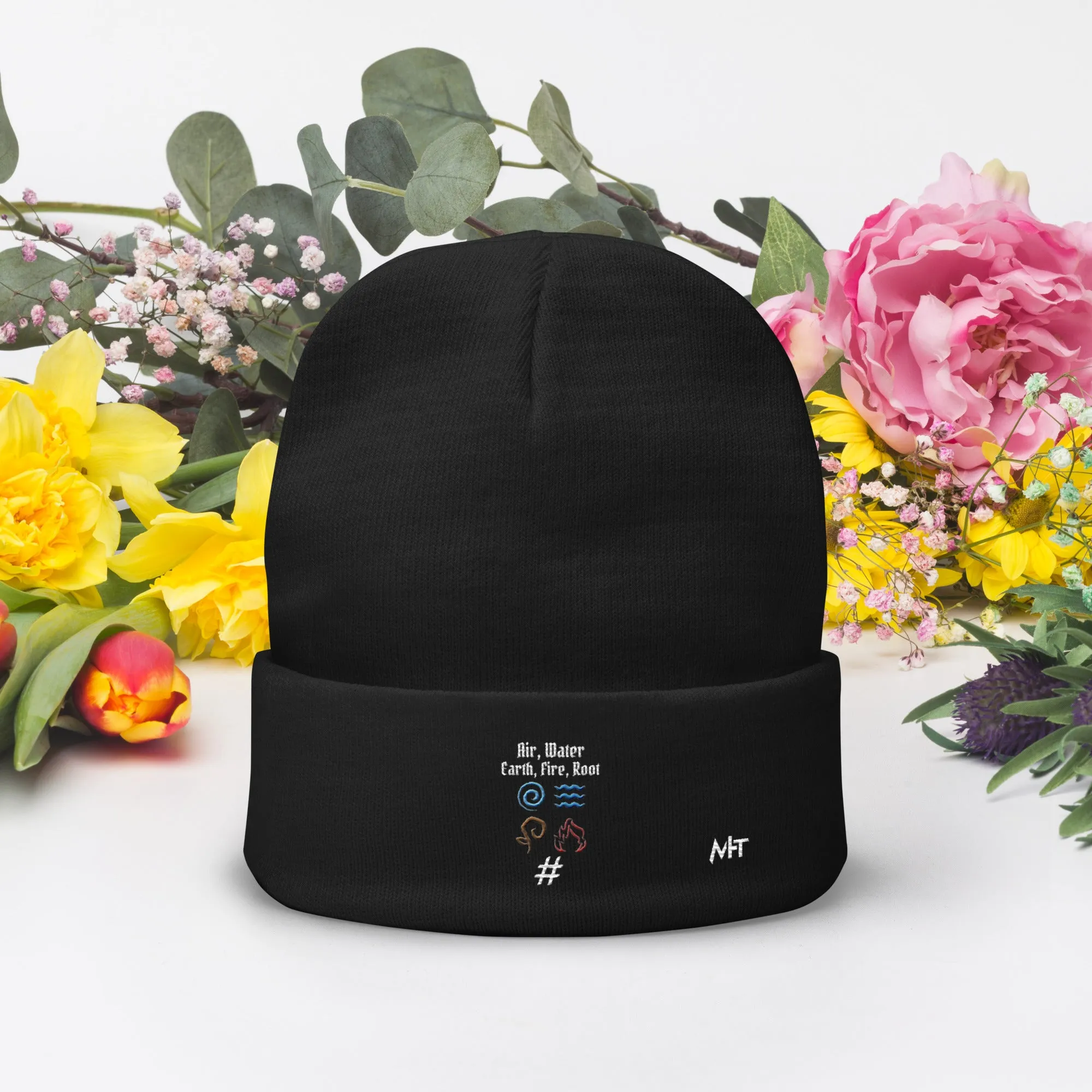 Air, Water, Earth, Fire, Root - Embroidered Beanie