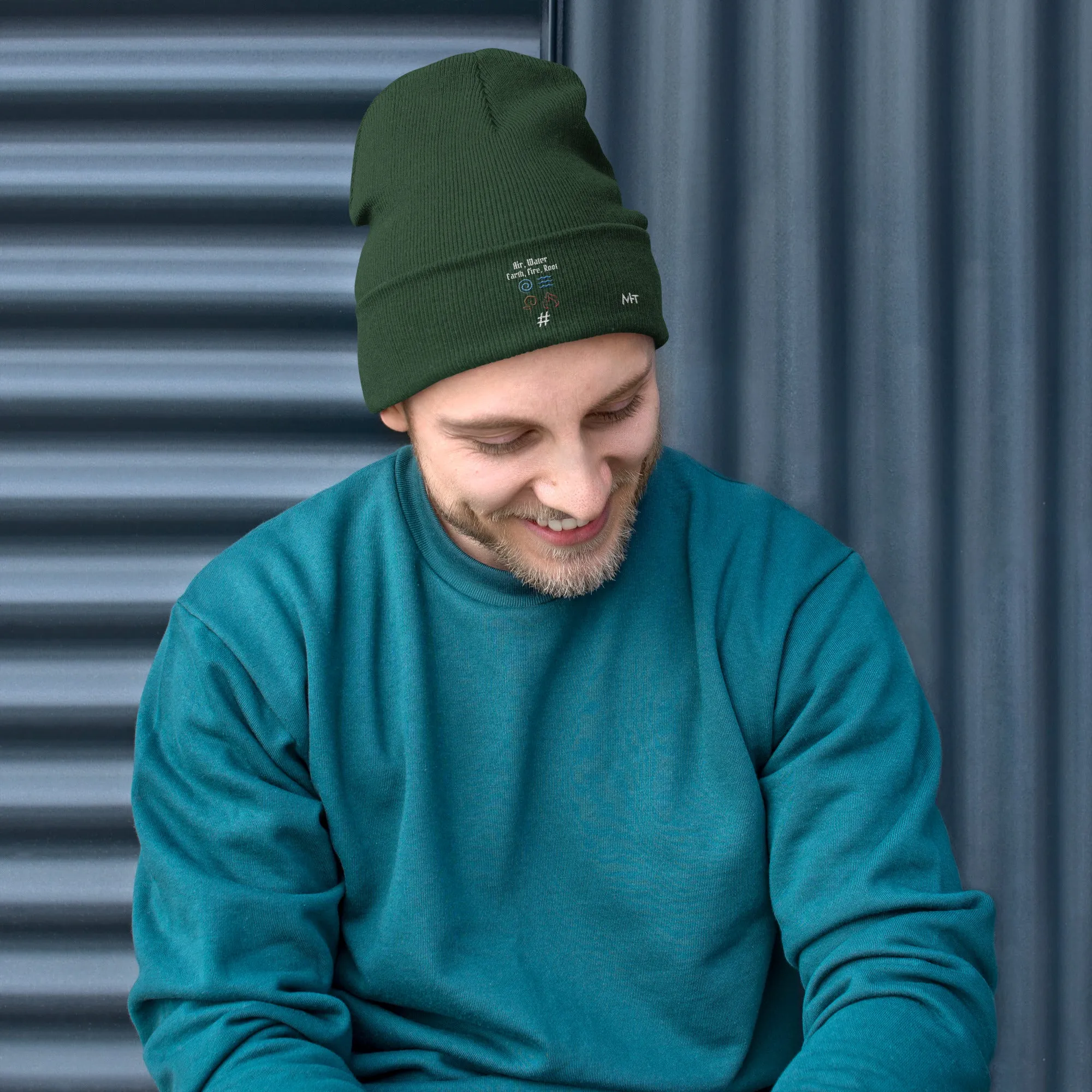 Air, Water, Earth, Fire, Root - Embroidered Beanie