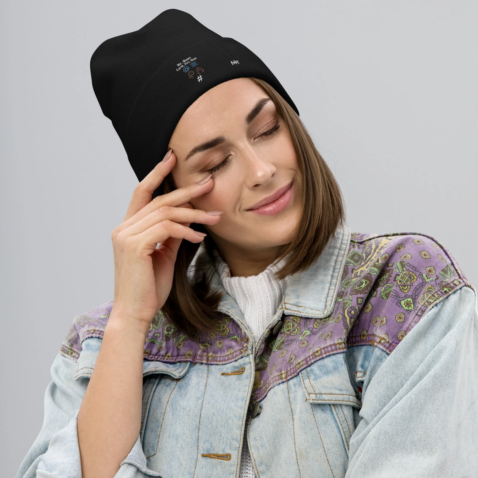 Air, Water, Earth, Fire, Root - Embroidered Beanie
