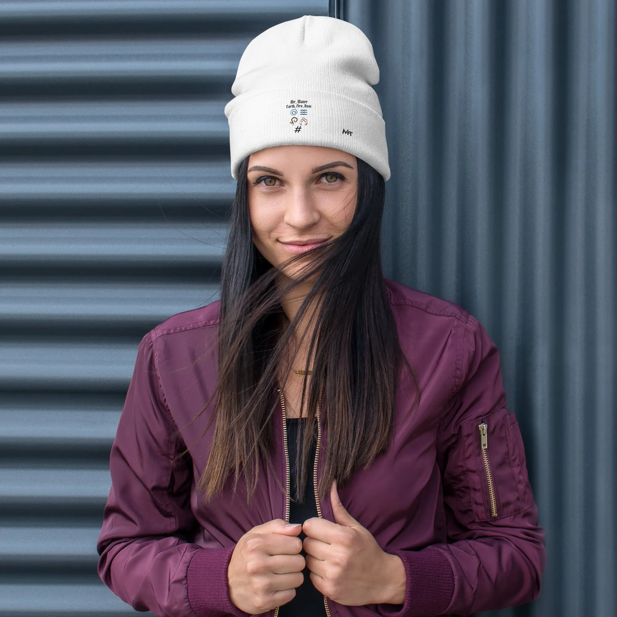 Air, Water, Earth, Fire, Root - Embroidered Beanie