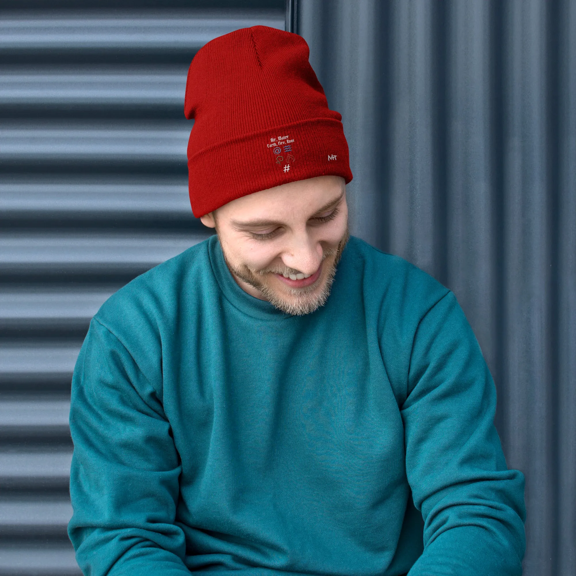 Air, Water, Earth, Fire, Root - Embroidered Beanie