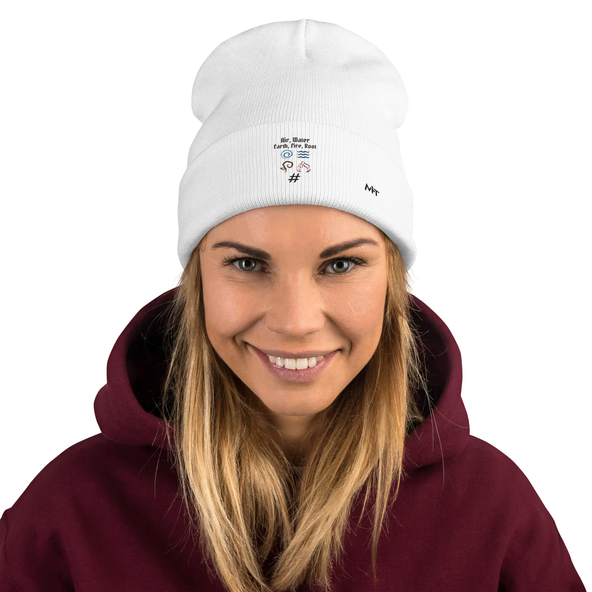 Air, Water, Earth, Fire, Root - Embroidered Beanie