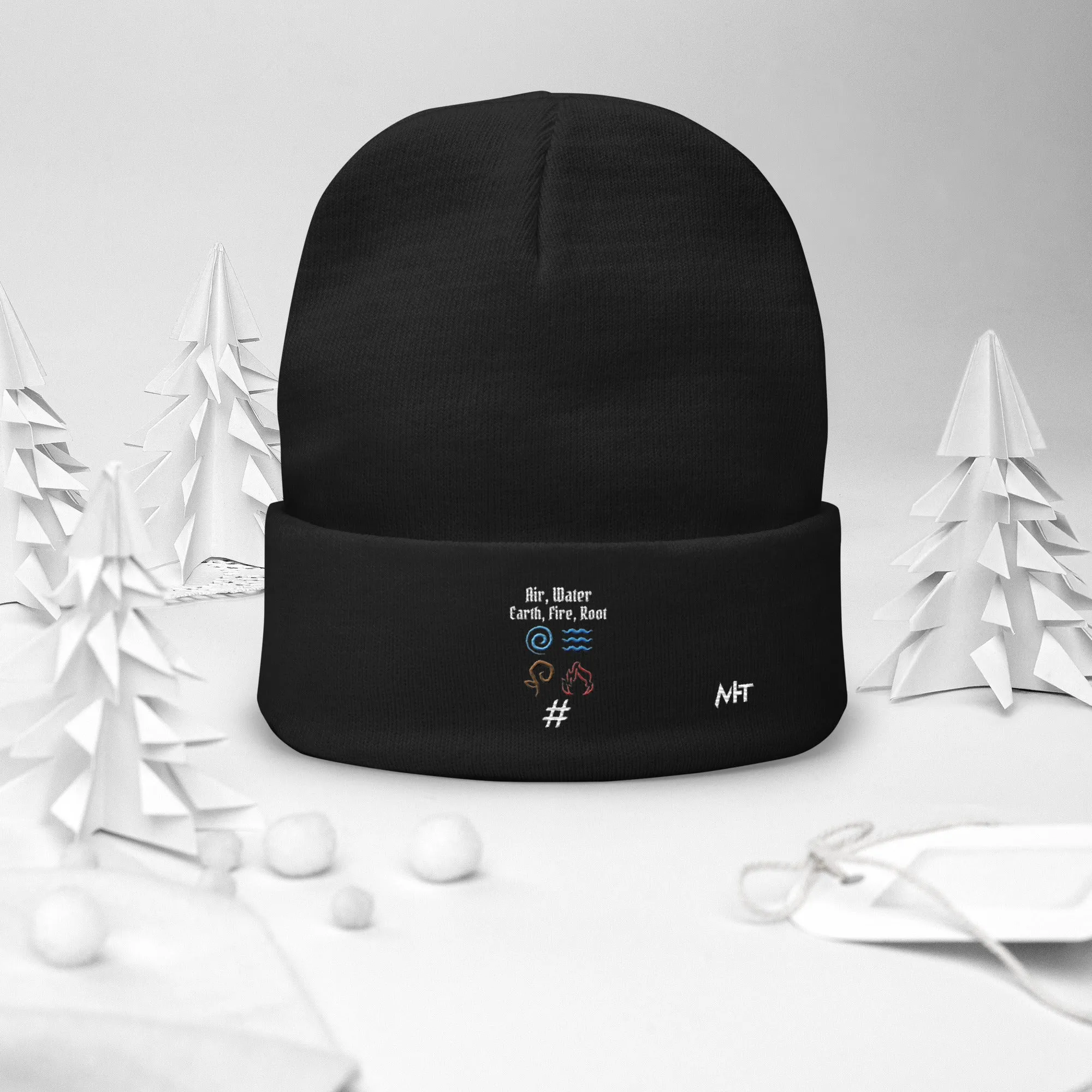 Air, Water, Earth, Fire, Root - Embroidered Beanie