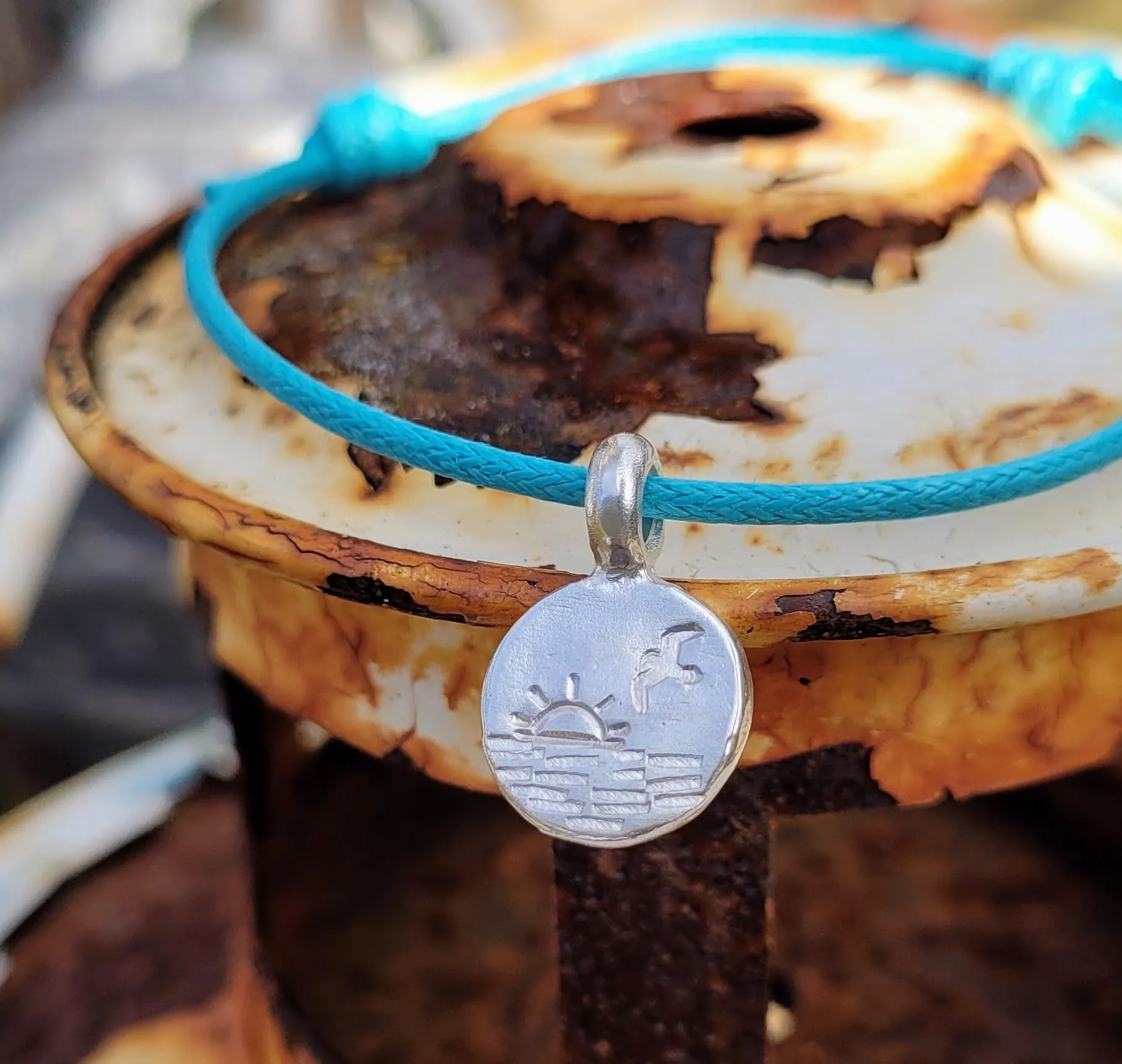 Coastal Sunrise Cord Charm Bracelet, Choker Necklace or Anklet