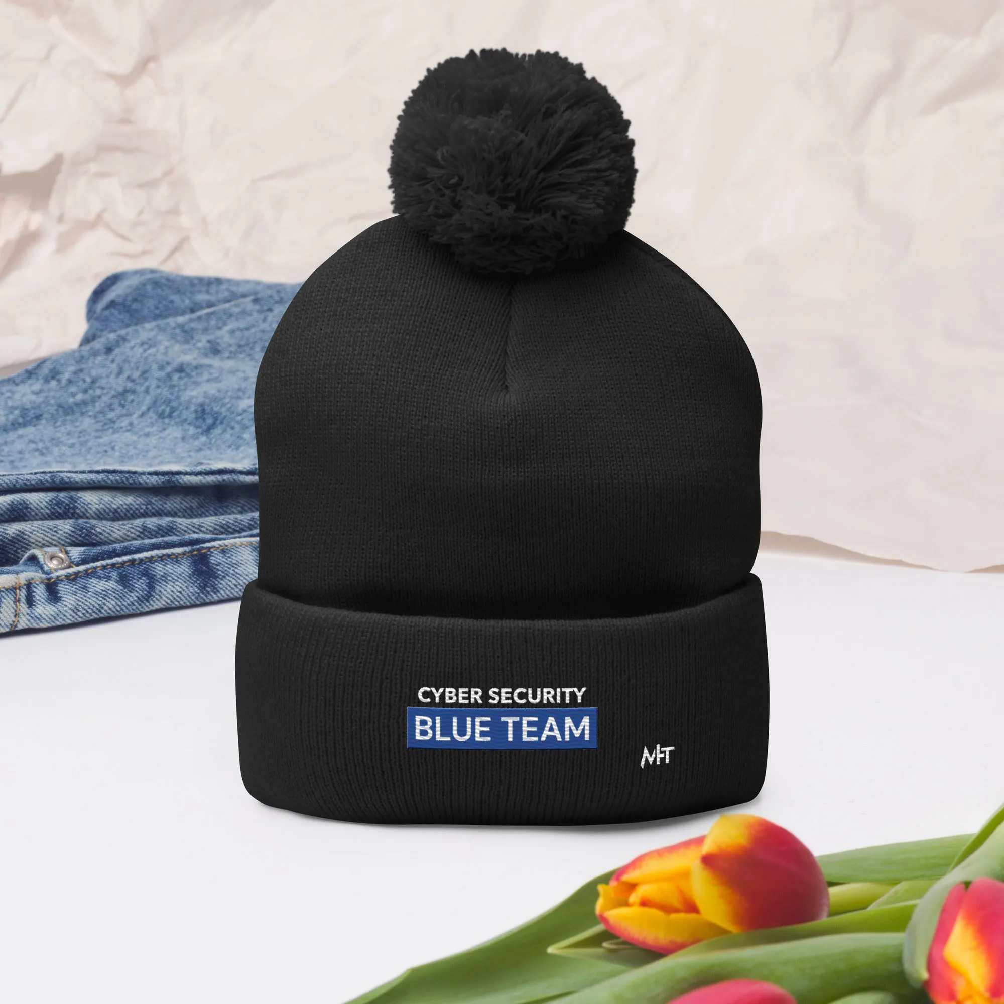 Cyber Security Blue Team V7 - Pom-Pom Beanie