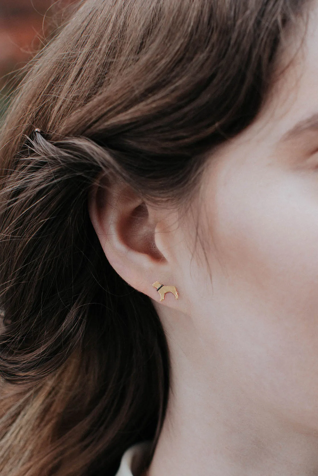 Handcrafted Staffordshire Bull Terrier Stud Earrings