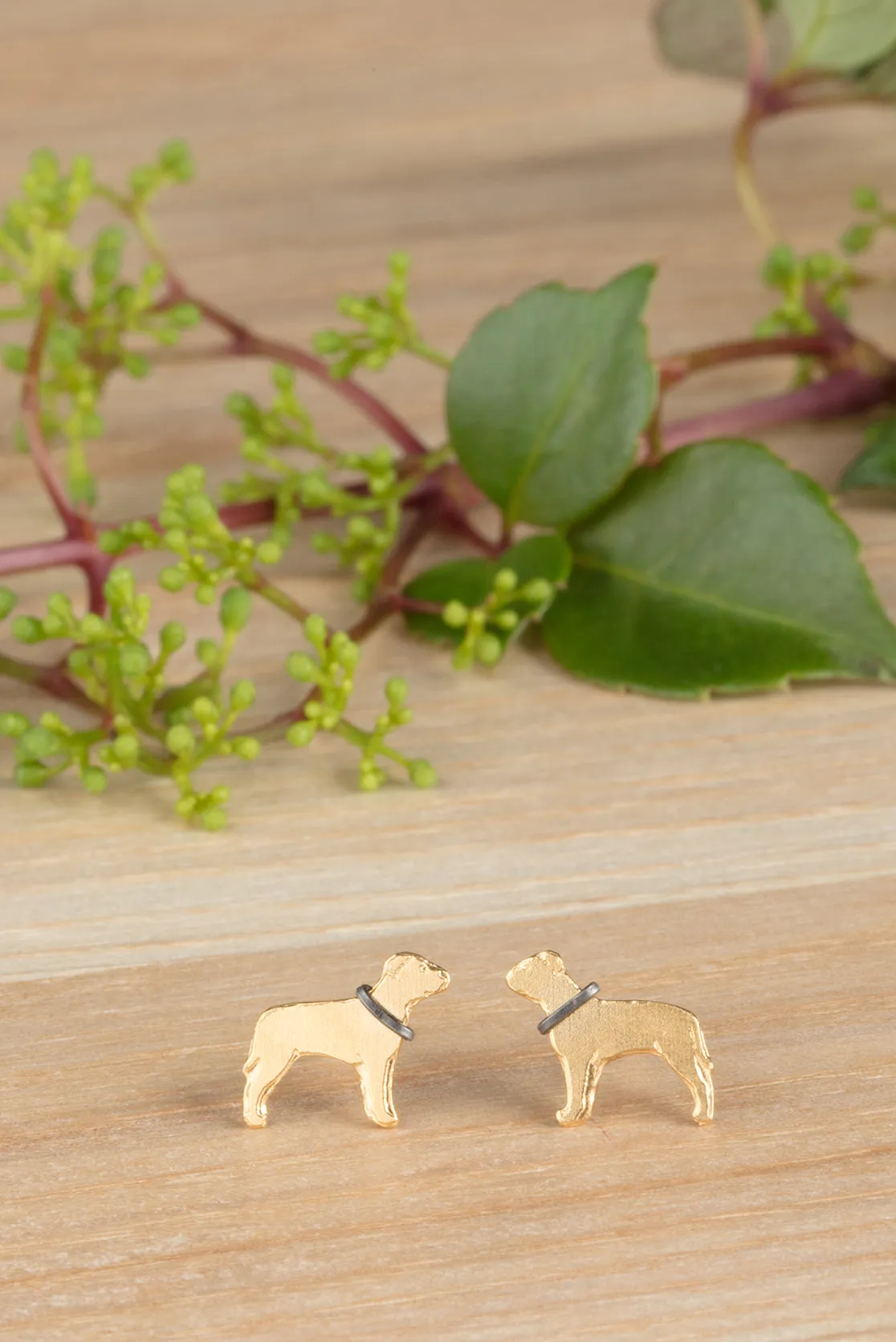 Handcrafted Staffordshire Bull Terrier Stud Earrings
