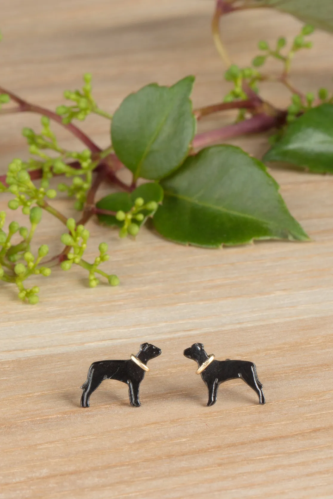 Handcrafted Staffordshire Bull Terrier Stud Earrings