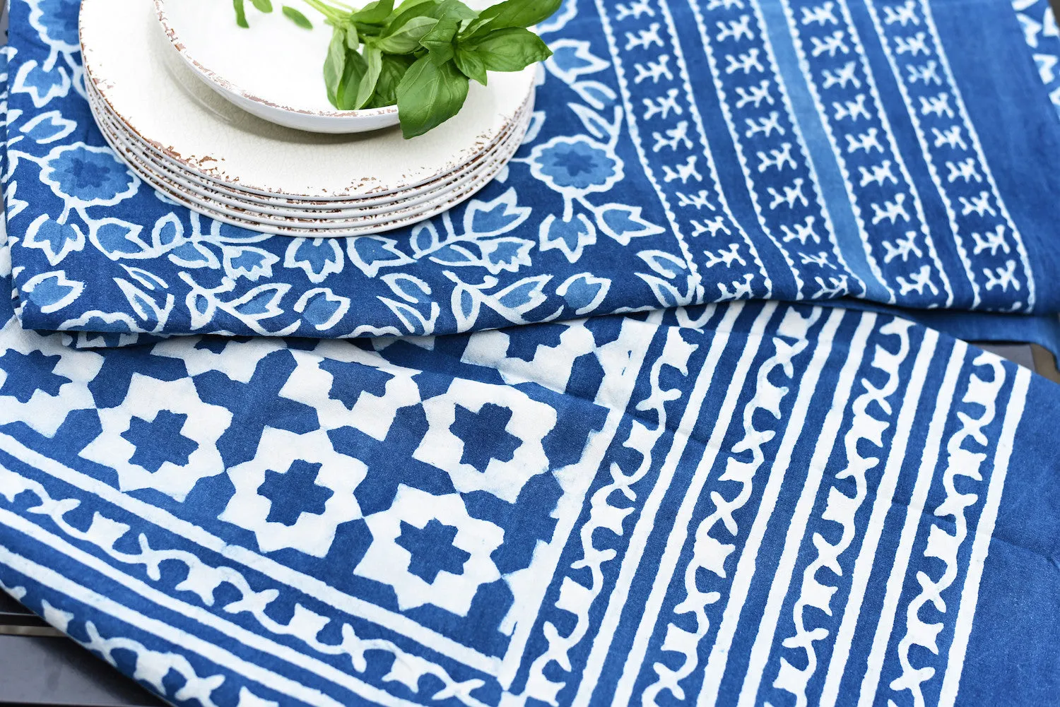 Indigo Floral Tablecloth