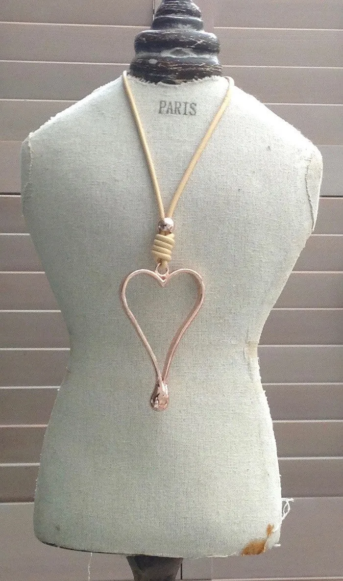 Large Heart Pendant in Rose Gold