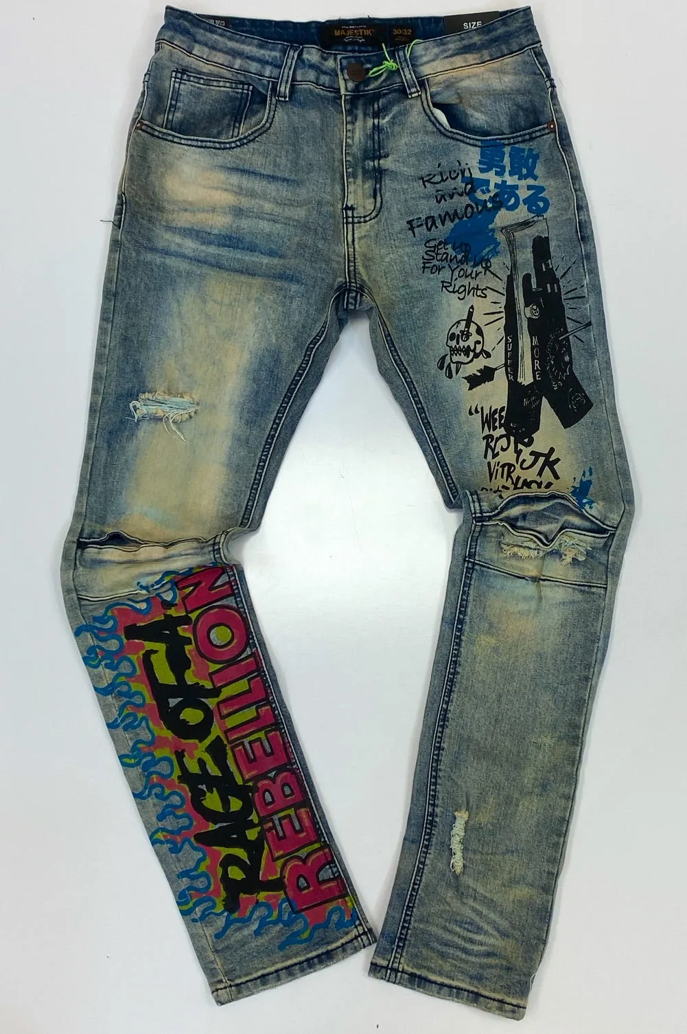 Majestik- hand painted denim jeans