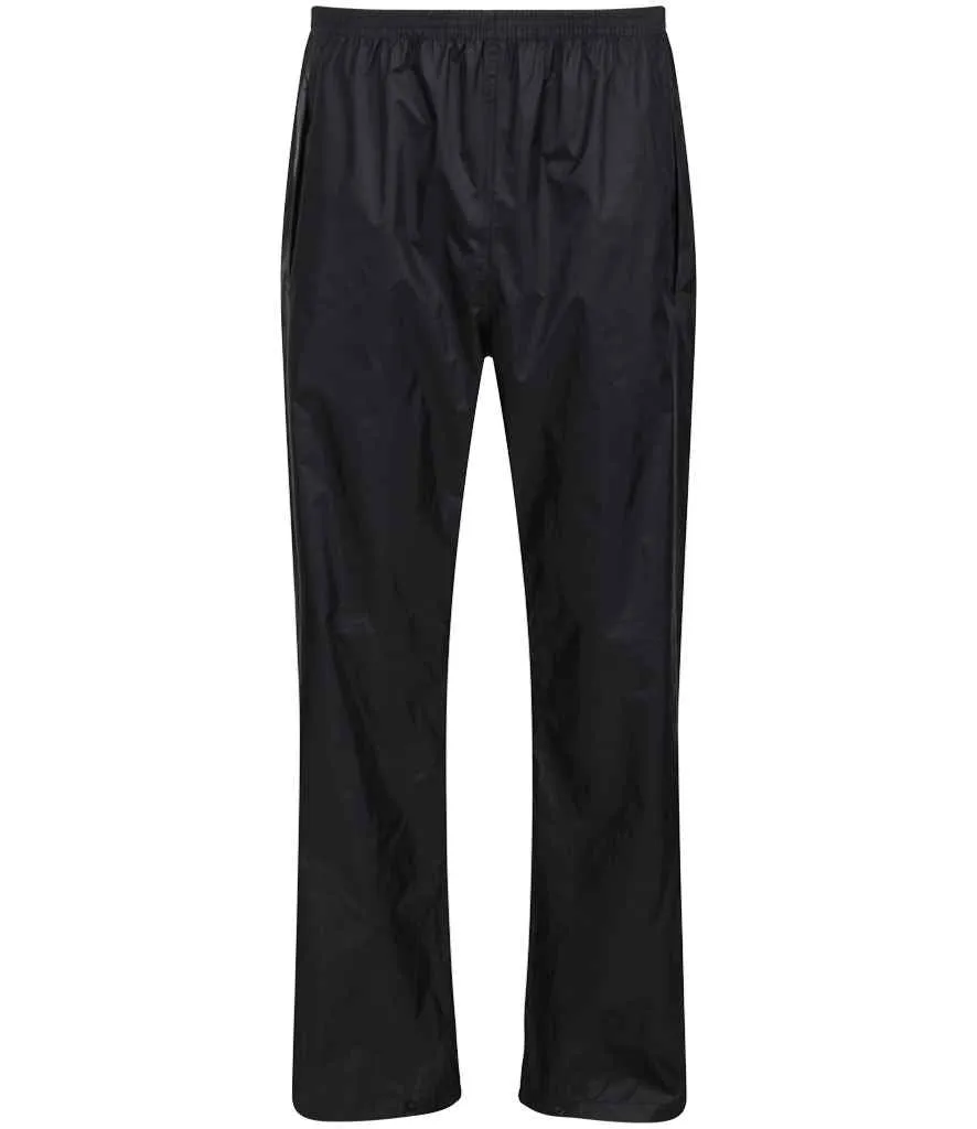 Regatta Pro Packaway Waterproof Breathable Overtrousers | Black