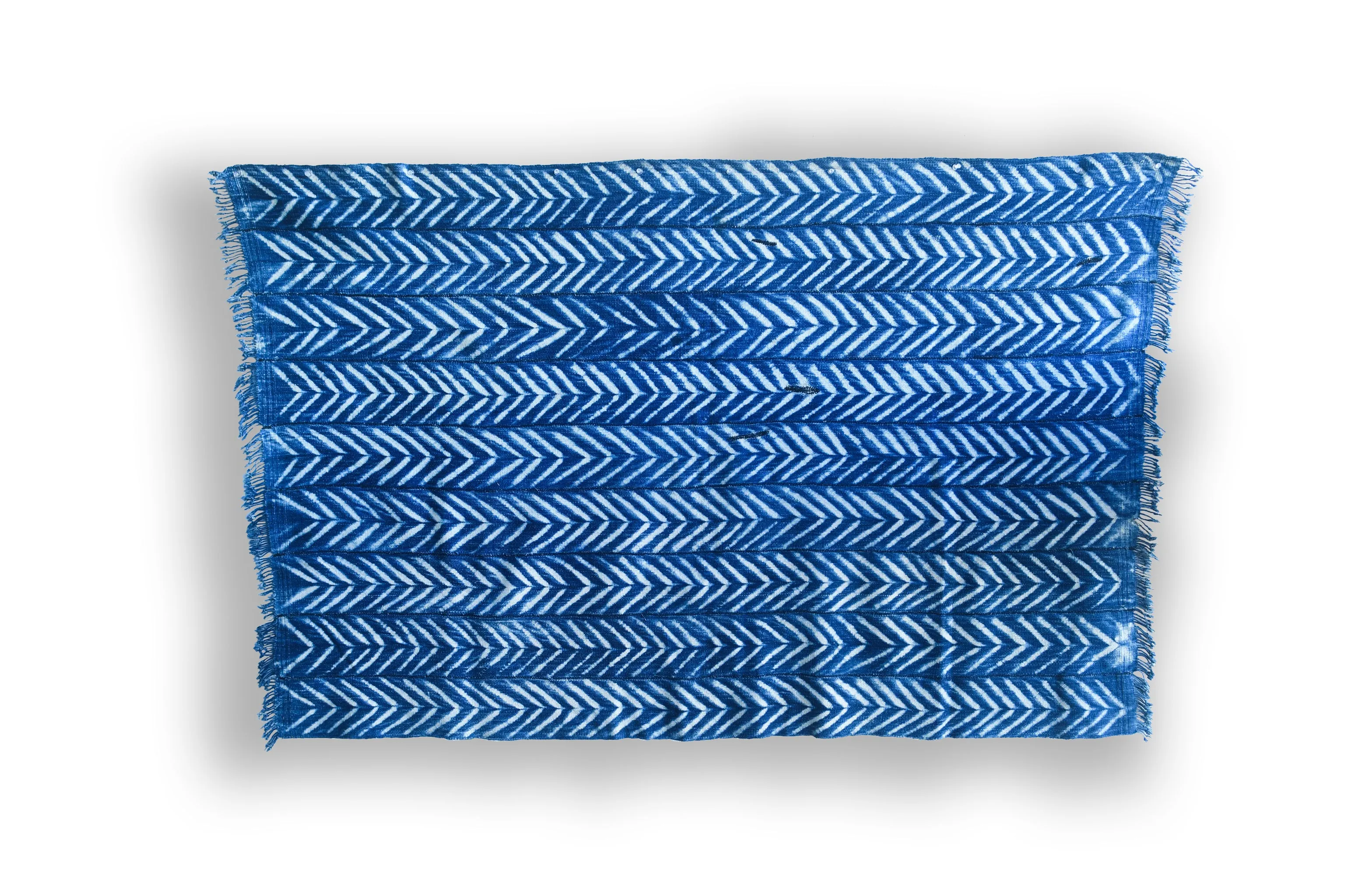 Resist Dyed Indigo, Blue White, Handwoven African Cotton Fabric, Home Decor