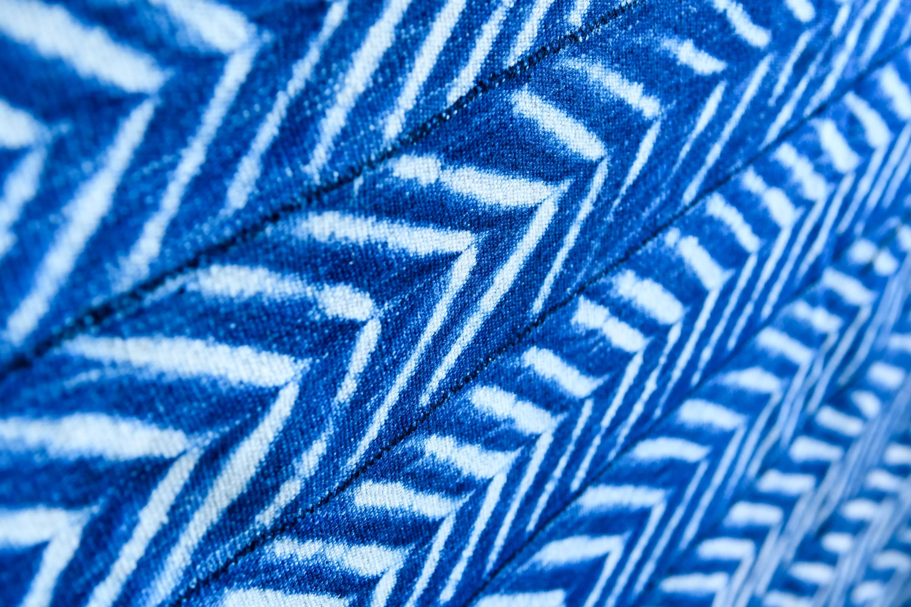 Resist Dyed Indigo, Blue White, Handwoven African Cotton Fabric, Home Decor