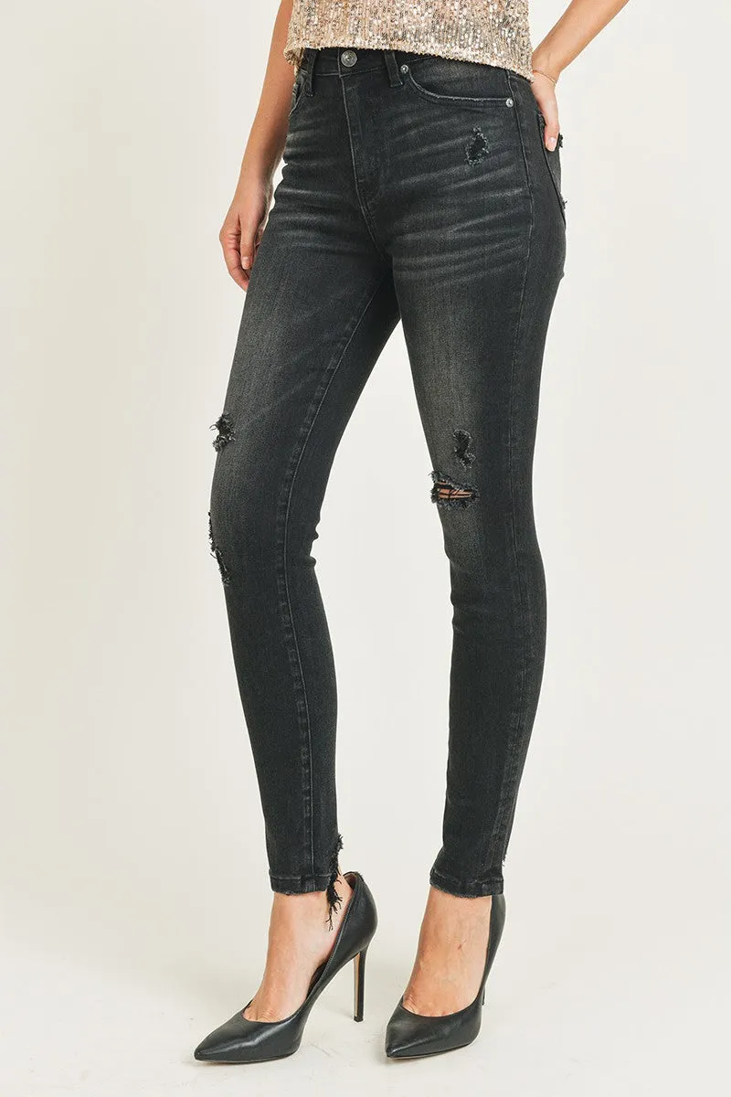 Risen Jeans - High Rise Vintage Washed Skinny Jeans - RDP1293