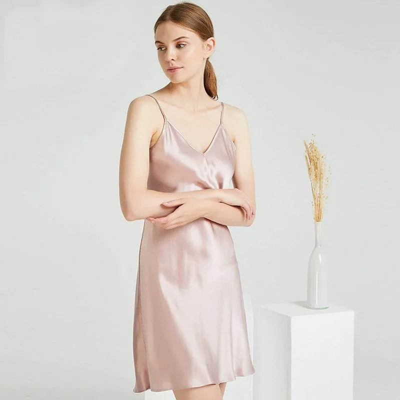 Silk Nightgown - Elegant Casual Suspender Sleepwear Breathable