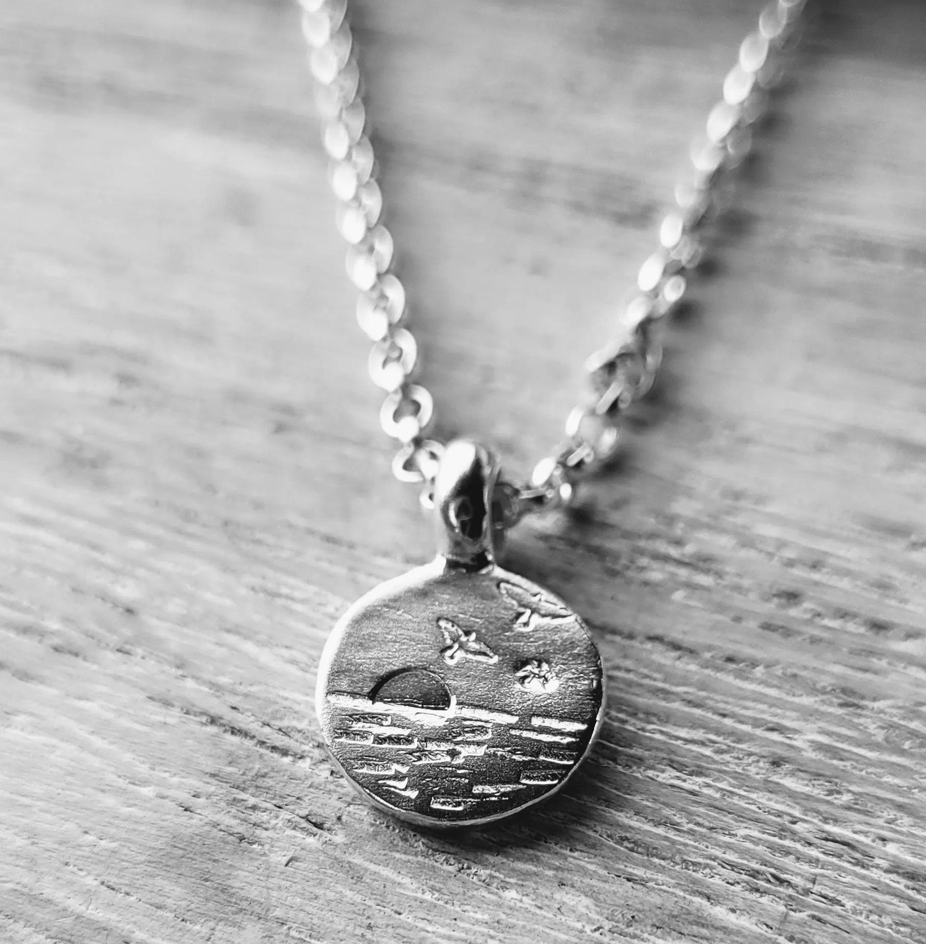 Silver 'Coastal Sunset' Belcher Necklace