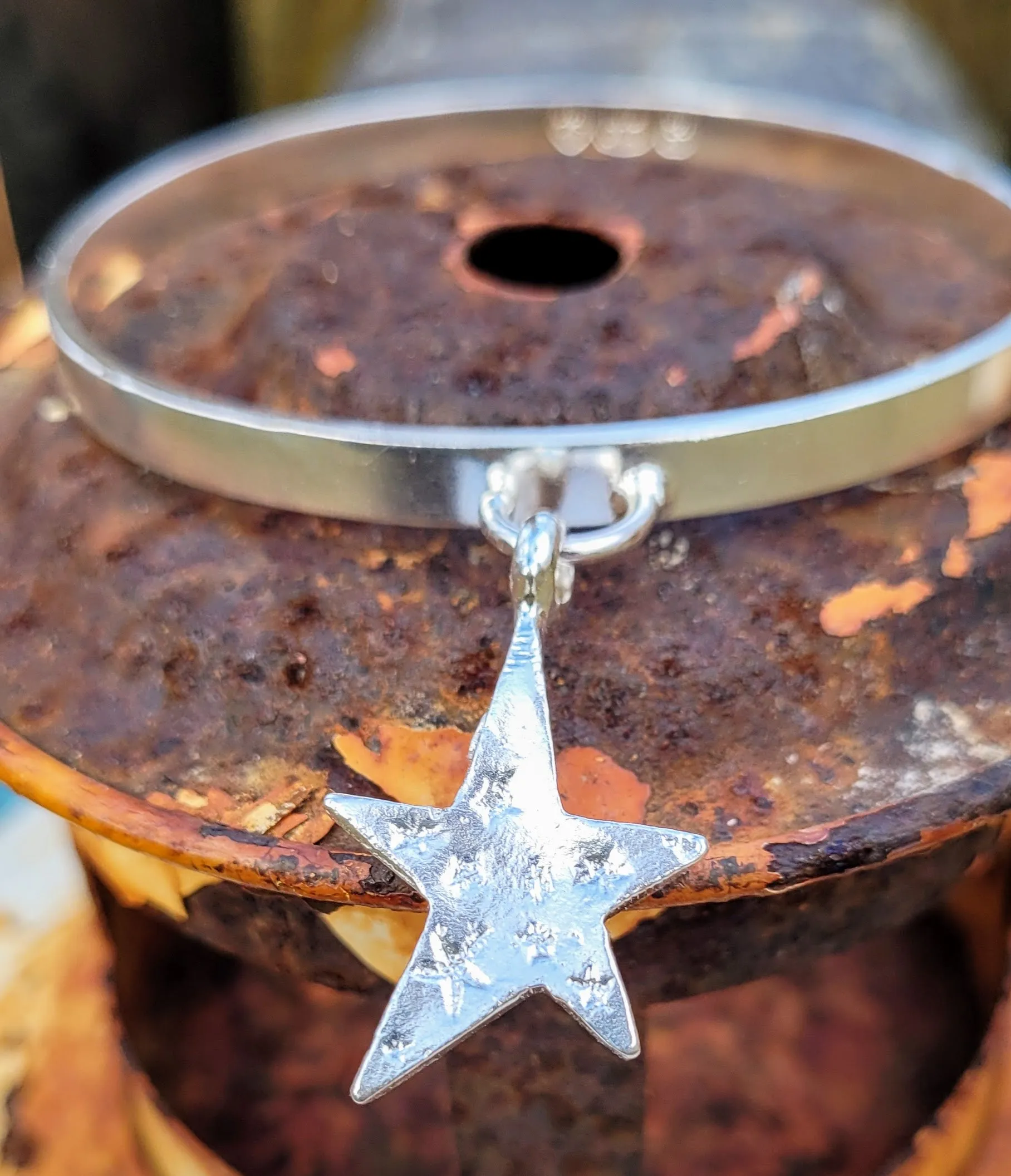 Star of Stars Chunky Stamped Charm Bangle