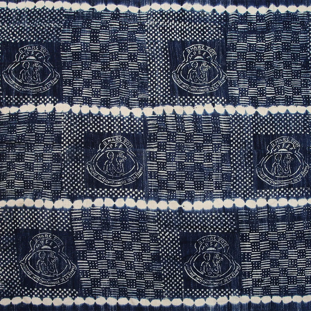 Vintage African Woven Cotton Textile,  Indigo Fabric, Resist Dyed